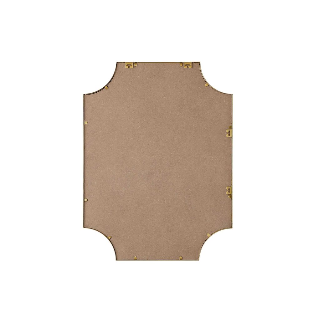 Notched Metal Mirror 27x36 inch in Brass. Picture 7