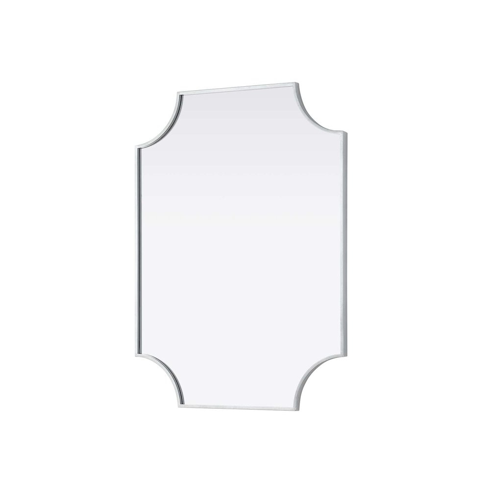 Notched Metal Mirror 27x36 inch in Silver. Picture 2