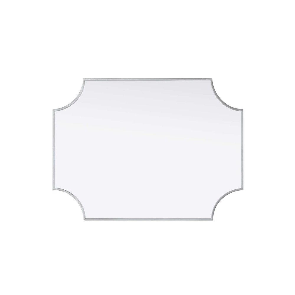 Notched Metal Mirror 27x36 inch in Silver. Picture 3