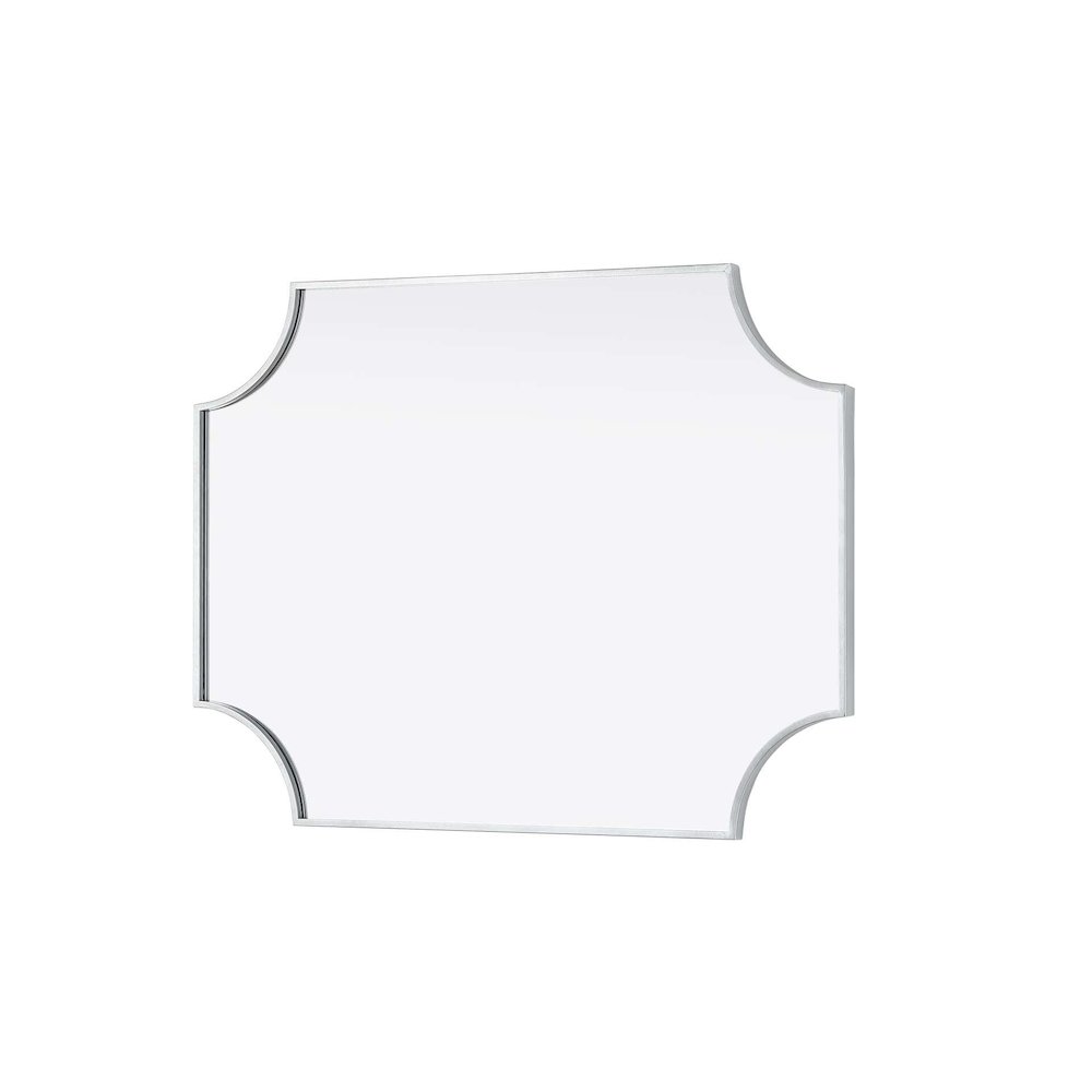 Notched Metal Mirror 27x36 inch in Silver. Picture 4