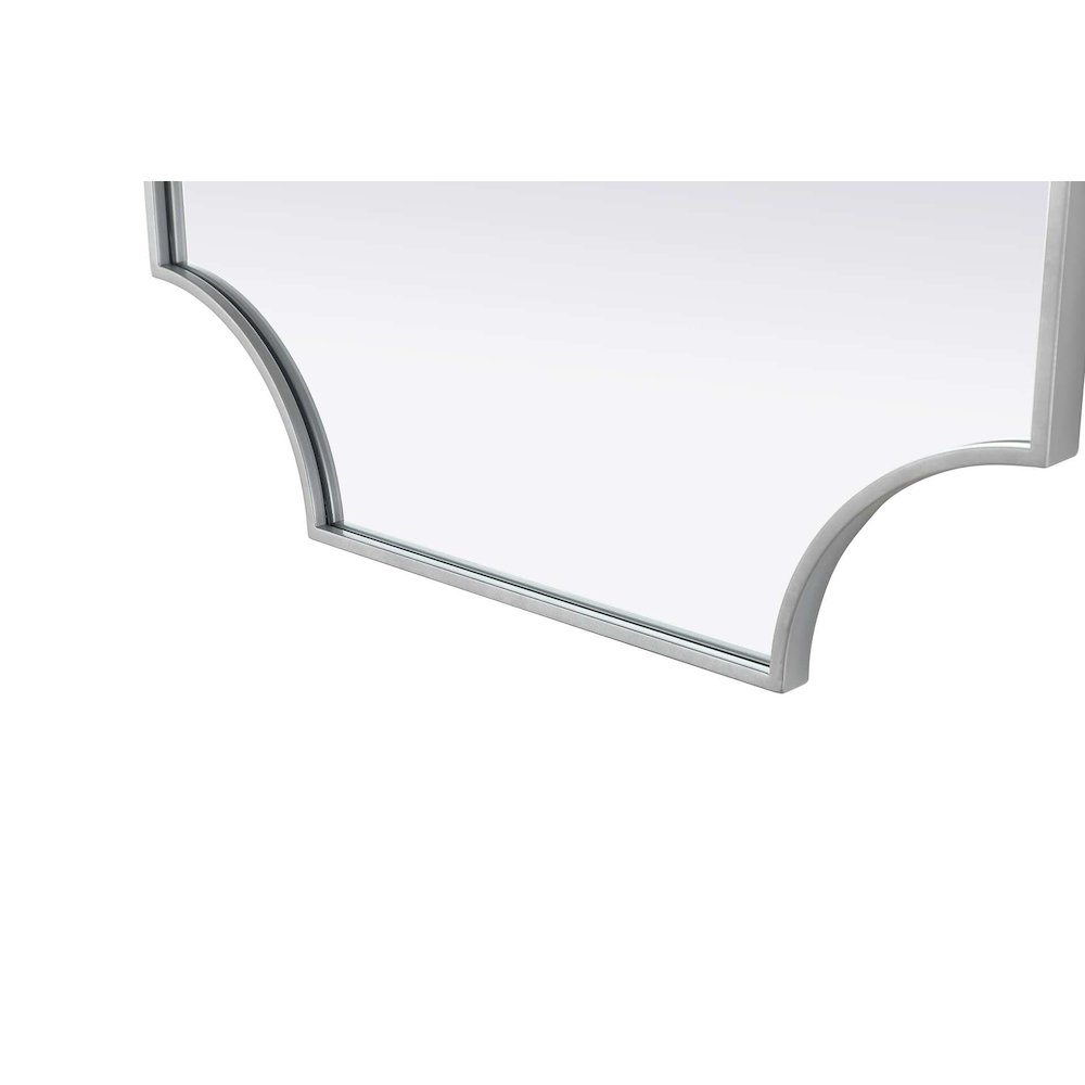 Notched Metal Mirror 27x36 inch in Silver. Picture 6