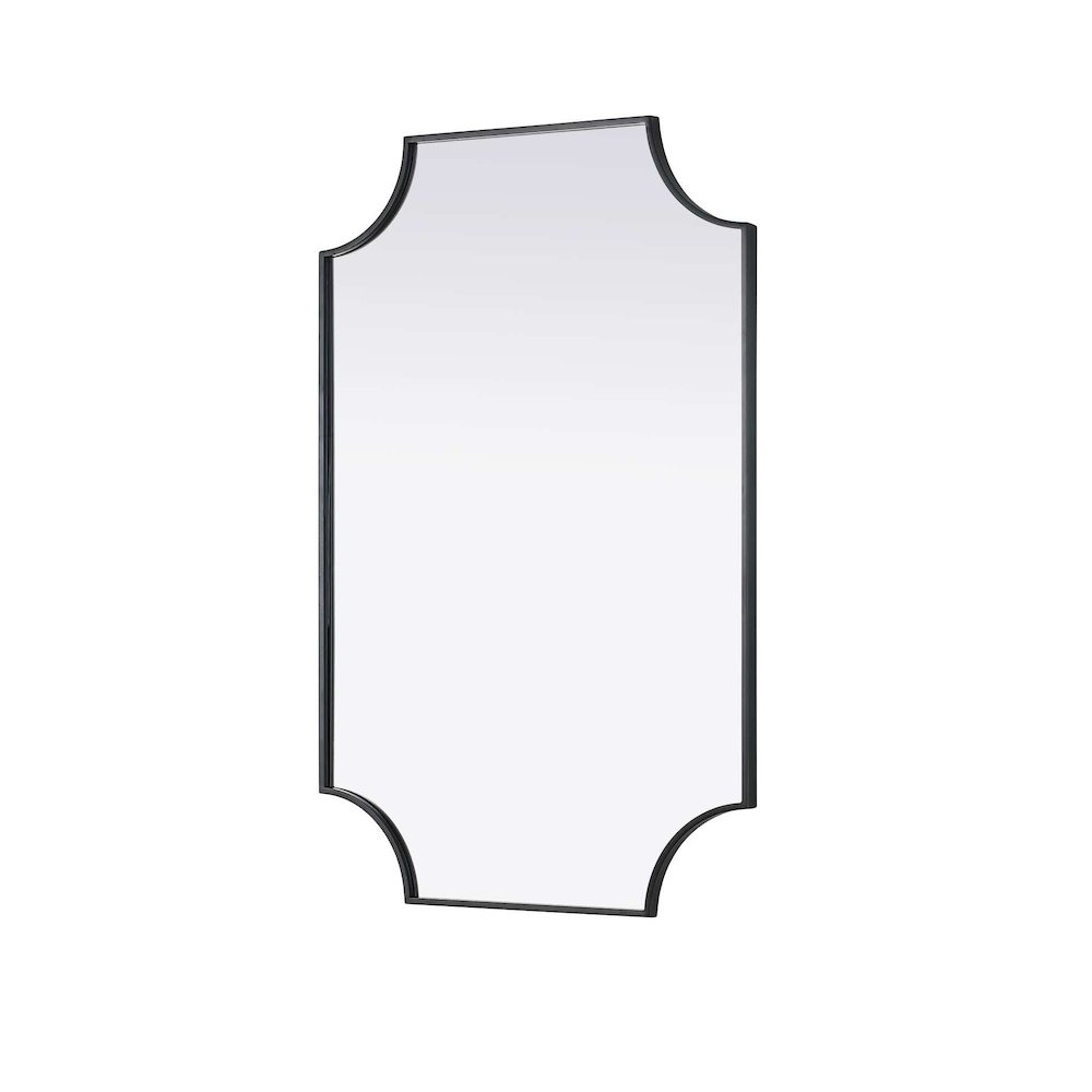 Notched Metal Mirror 27x42 inch in Black. Picture 2
