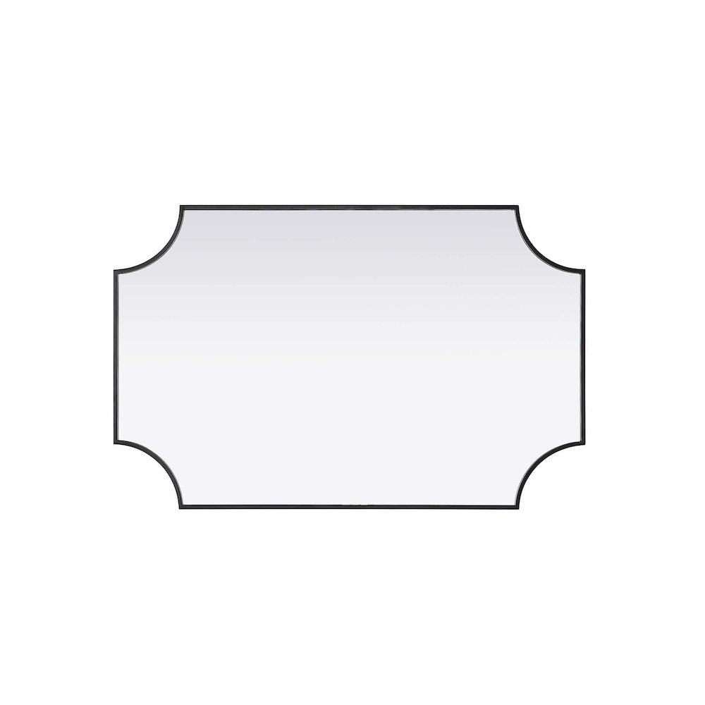 Notched Metal Mirror 27x42 inch in Black. Picture 3
