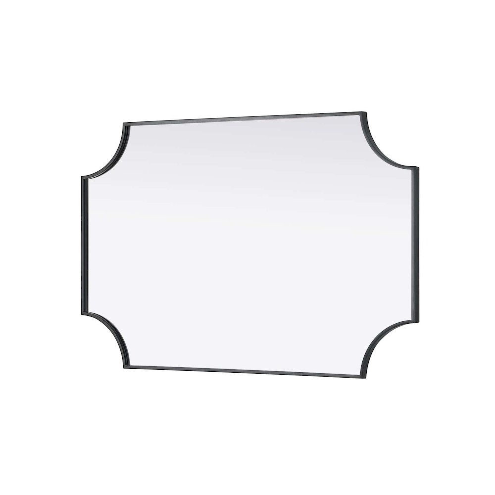 Notched Metal Mirror 27x42 inch in Black. Picture 4