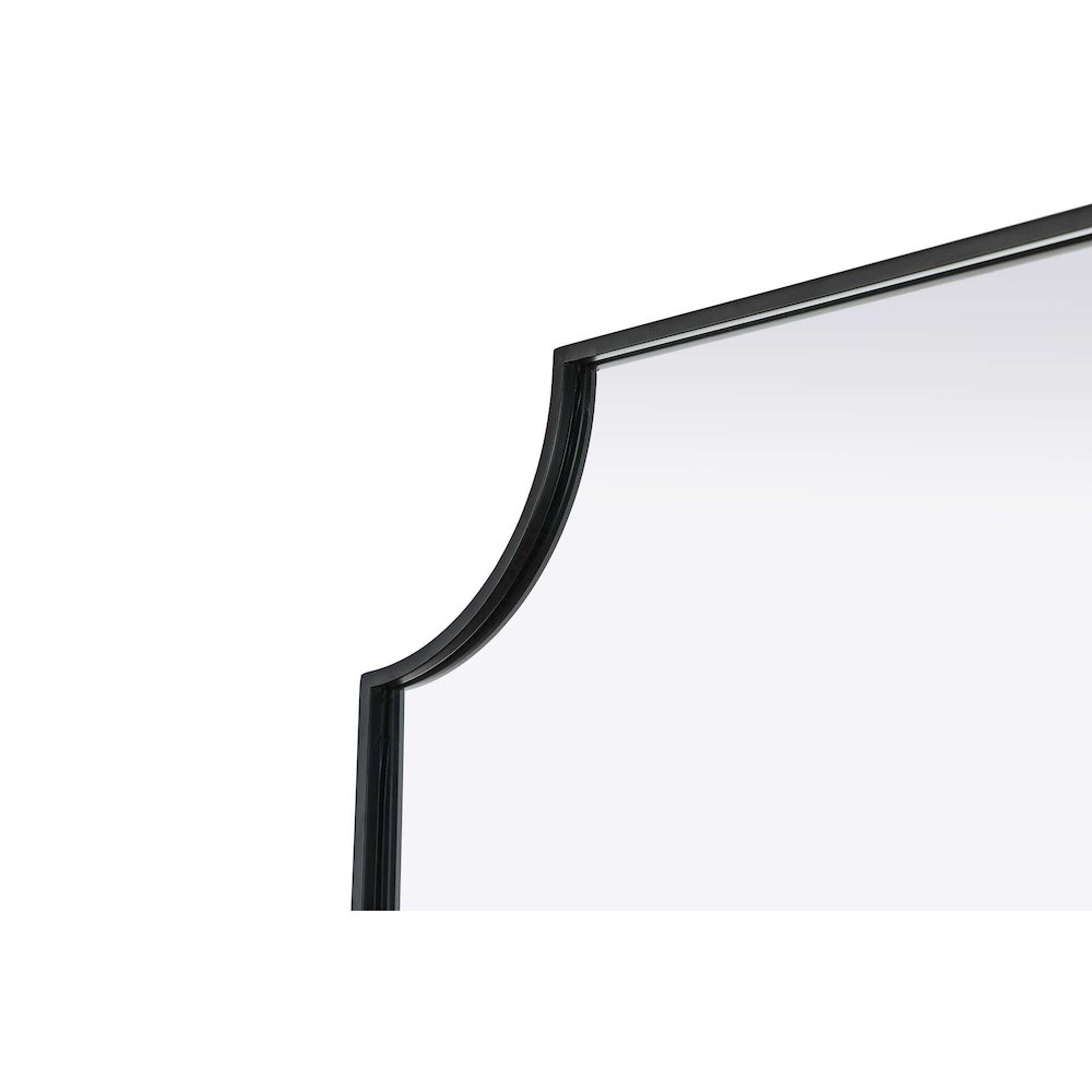 Notched Metal Mirror 27x42 inch in Black. Picture 5