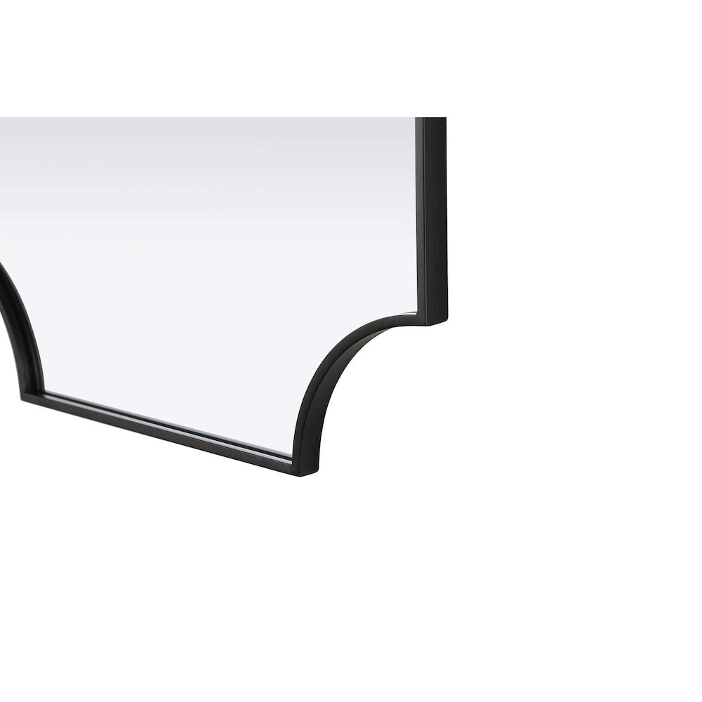 Notched Metal Mirror 27x42 inch in Black. Picture 6
