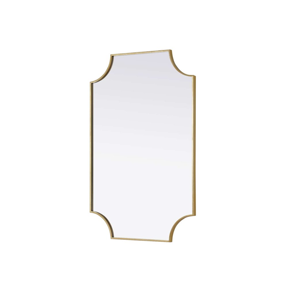 Notched Metal Mirror 27x42 inch in Brass. Picture 2