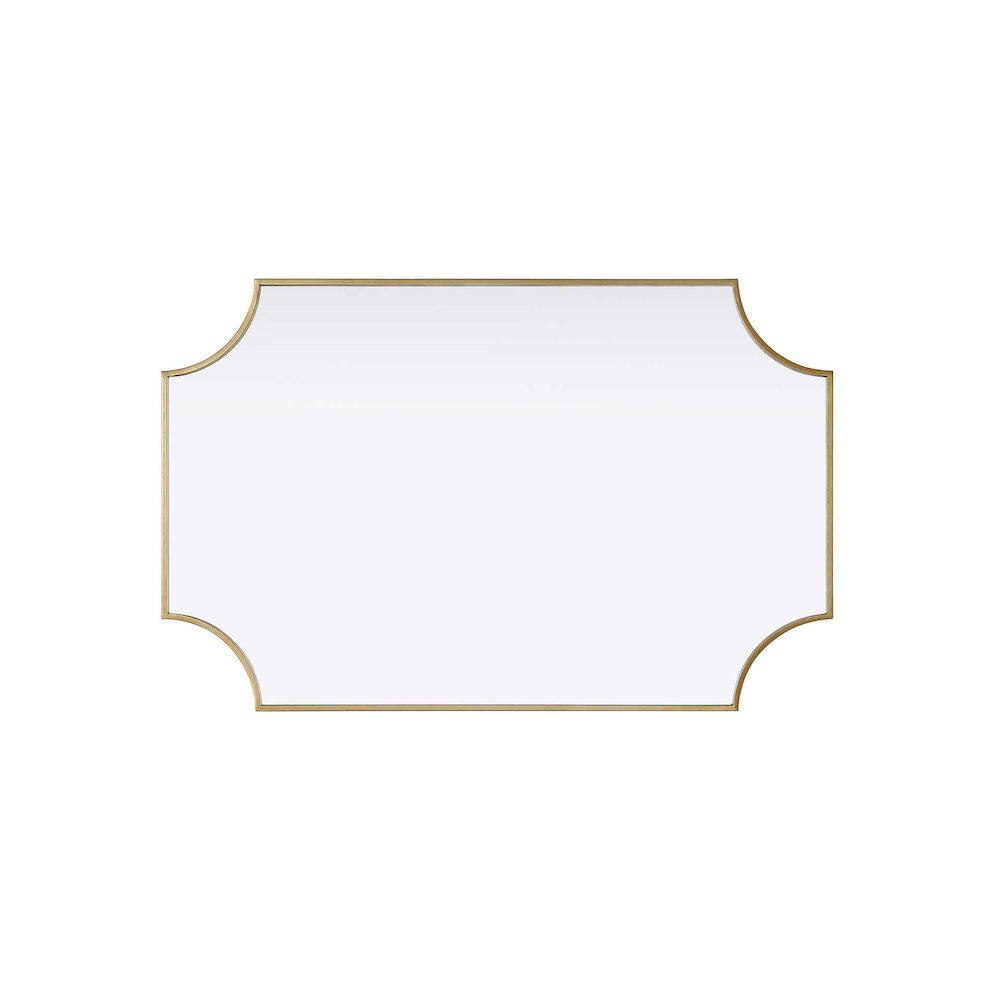 Notched Metal Mirror 27x42 inch in Brass. Picture 3