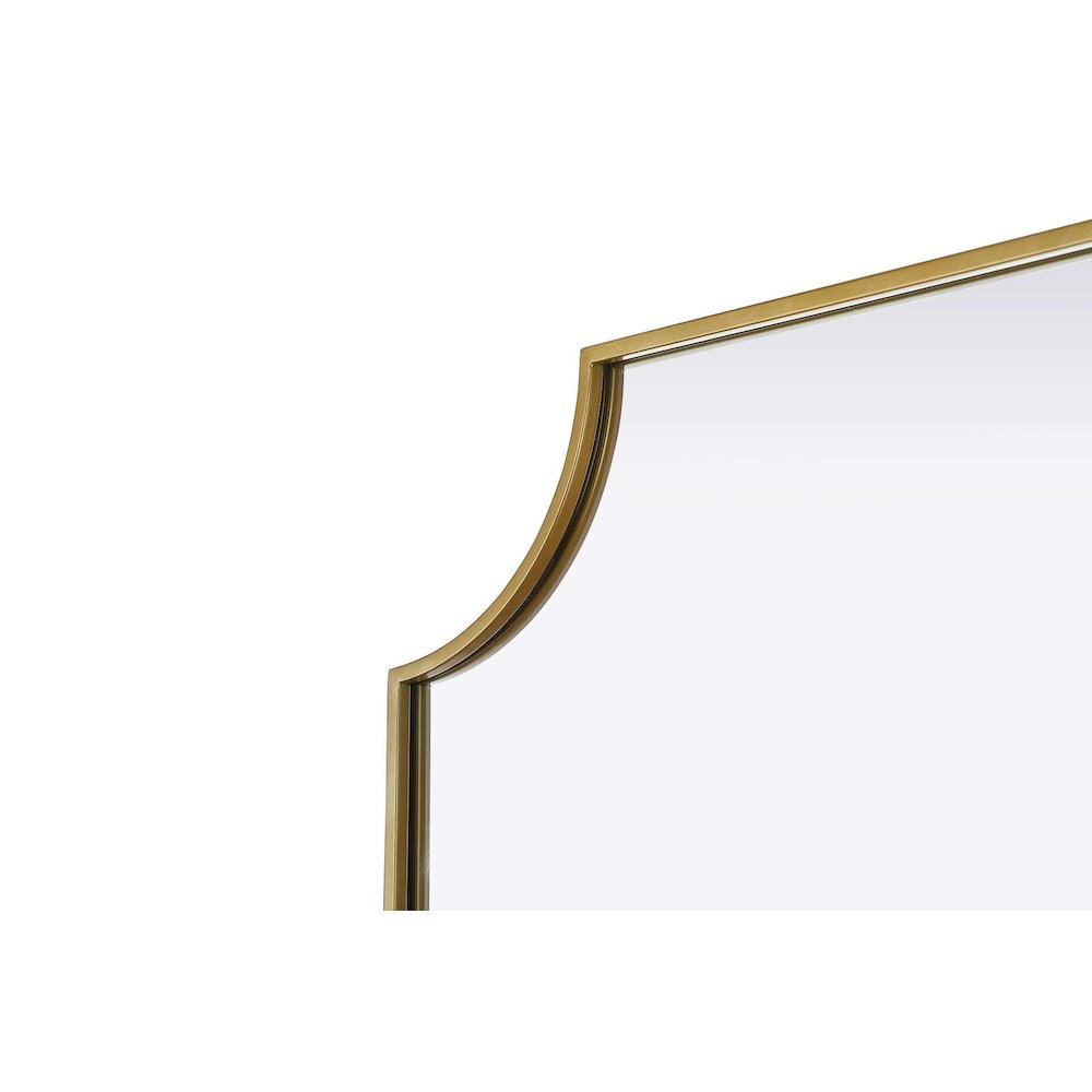 Notched Metal Mirror 27x42 inch in Brass. Picture 5