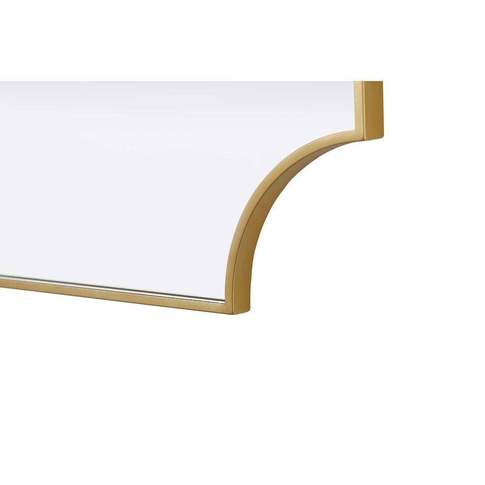 Notched Metal Mirror 27x42 inch in Brass. Picture 6