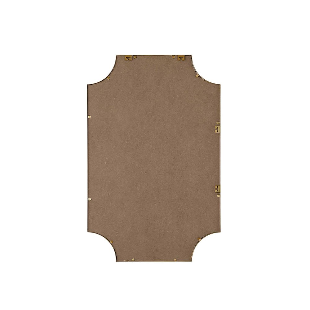 Notched Metal Mirror 27x42 inch in Brass. Picture 7