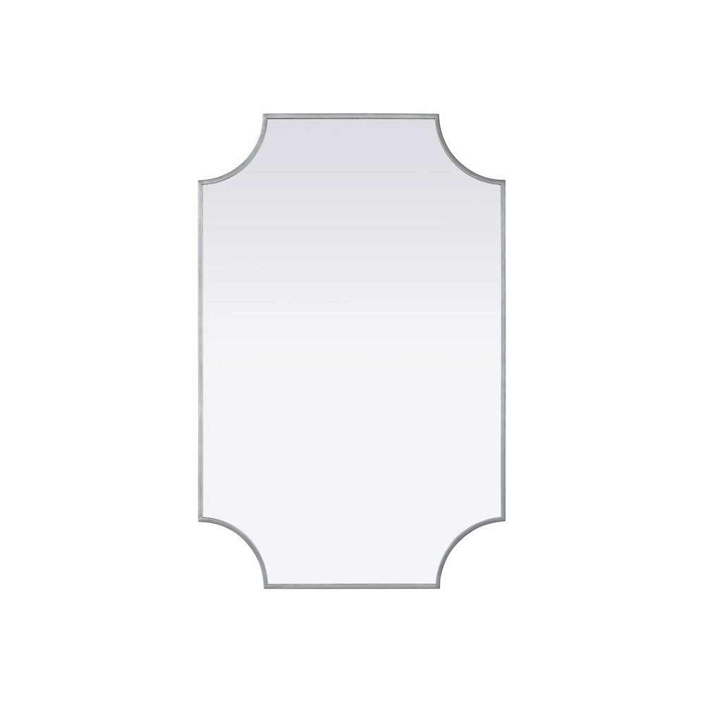 Notched Metal Mirror 27x42 inch in Silver. Picture 1