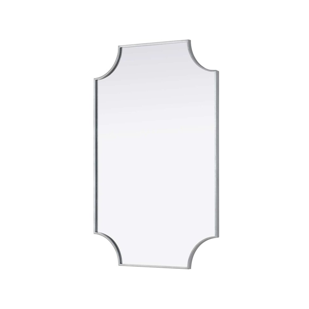 Notched Metal Mirror 27x42 inch in Silver. Picture 2