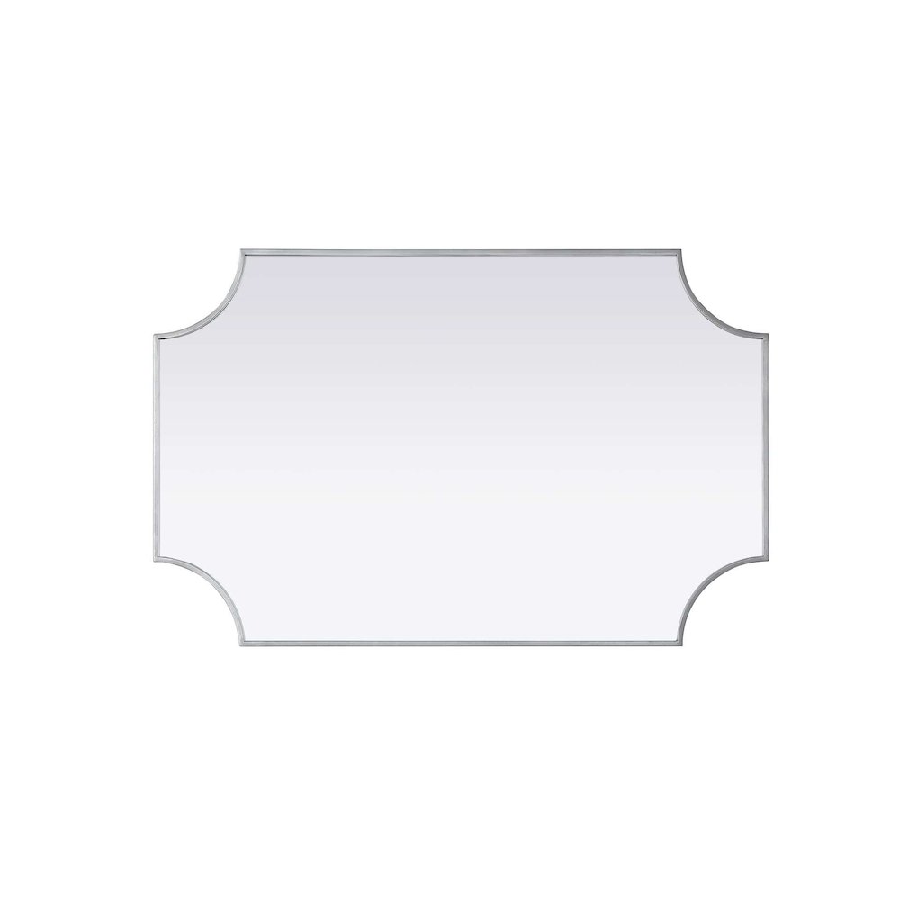 Notched Metal Mirror 27x42 inch in Silver. Picture 3
