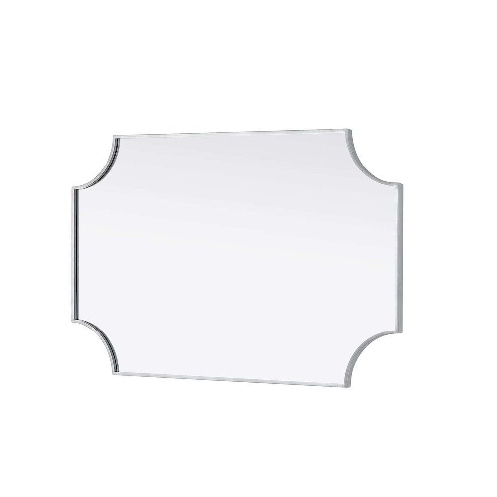 Notched Metal Mirror 27x42 inch in Silver. Picture 4
