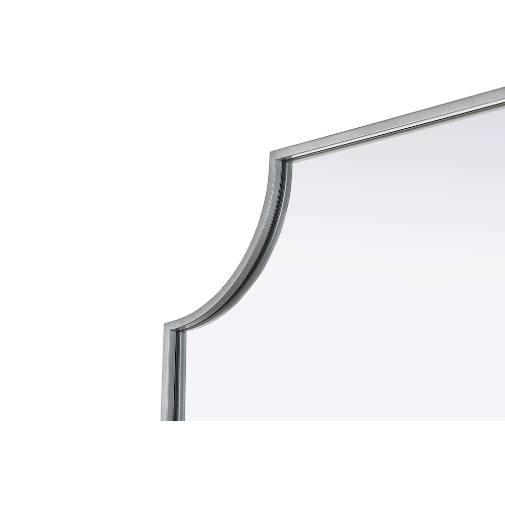 Notched Metal Mirror 27x42 inch in Silver. Picture 5