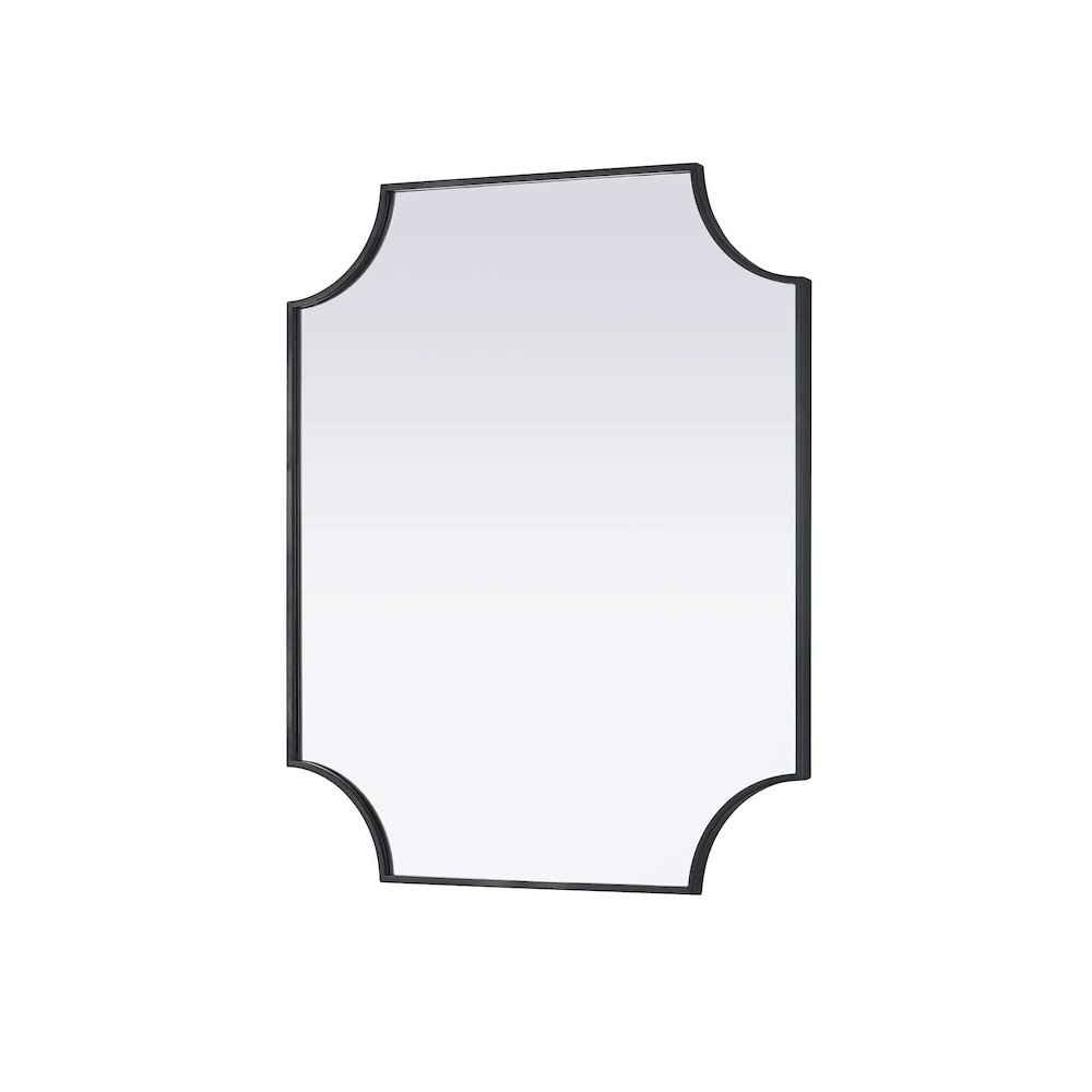 Notched Metal Mirror 30x36 inch in Black. Picture 2