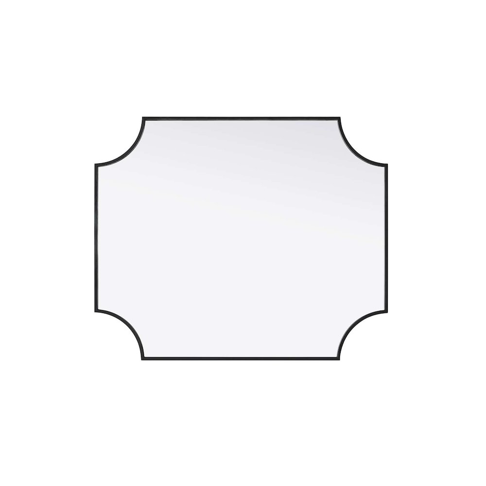 Notched Metal Mirror 30x36 inch in Black. Picture 3