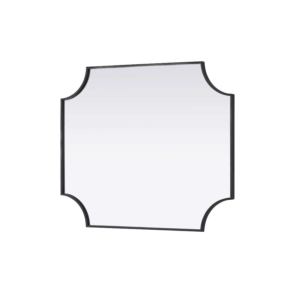Notched Metal Mirror 30x36 inch in Black. Picture 4
