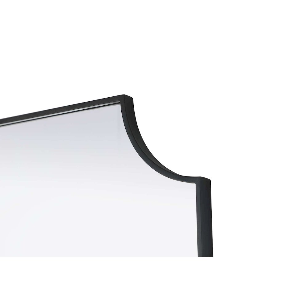 Notched Metal Mirror 30x36 inch in Black. Picture 5