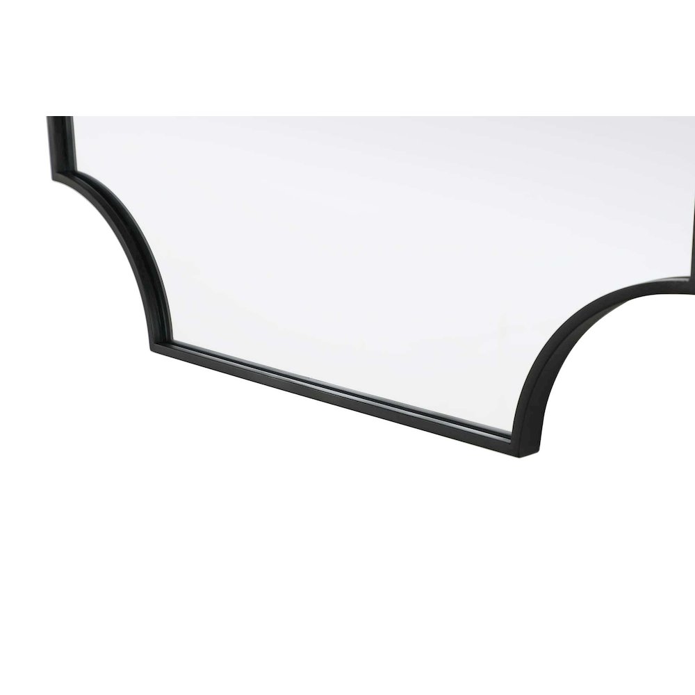 Notched Metal Mirror 30x36 inch in Black. Picture 6