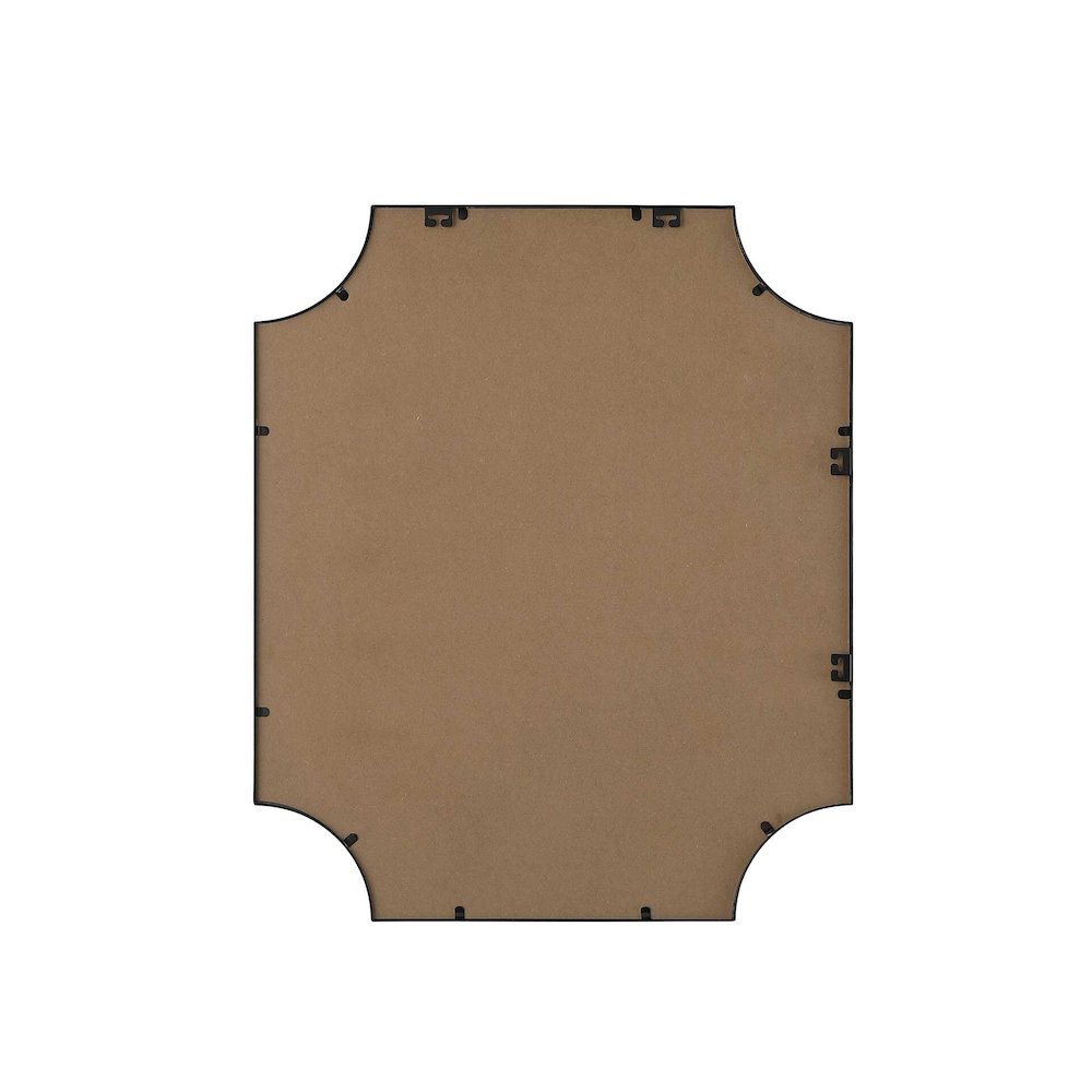Notched Metal Mirror 30x36 inch in Black. Picture 7