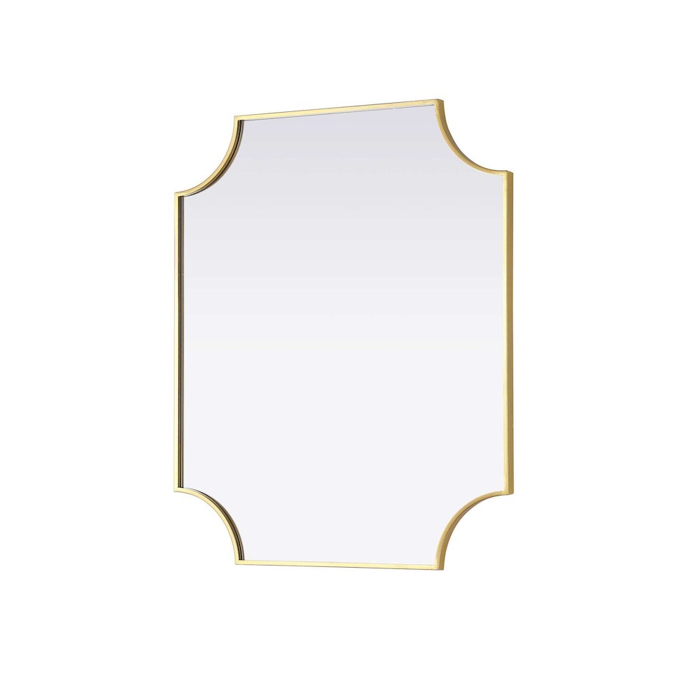 Notched Metal Mirror 30x36 inch in Brass. Picture 2