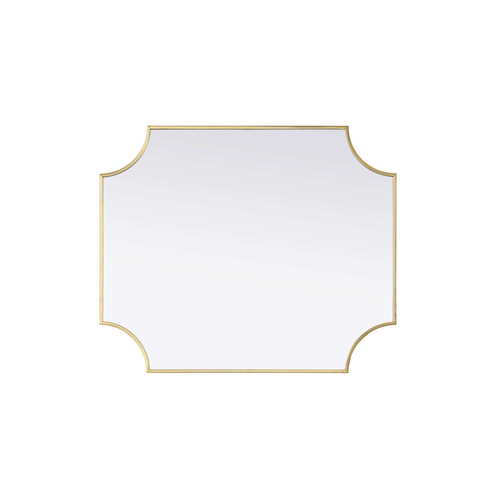 Notched Metal Mirror 30x36 inch in Brass. Picture 3