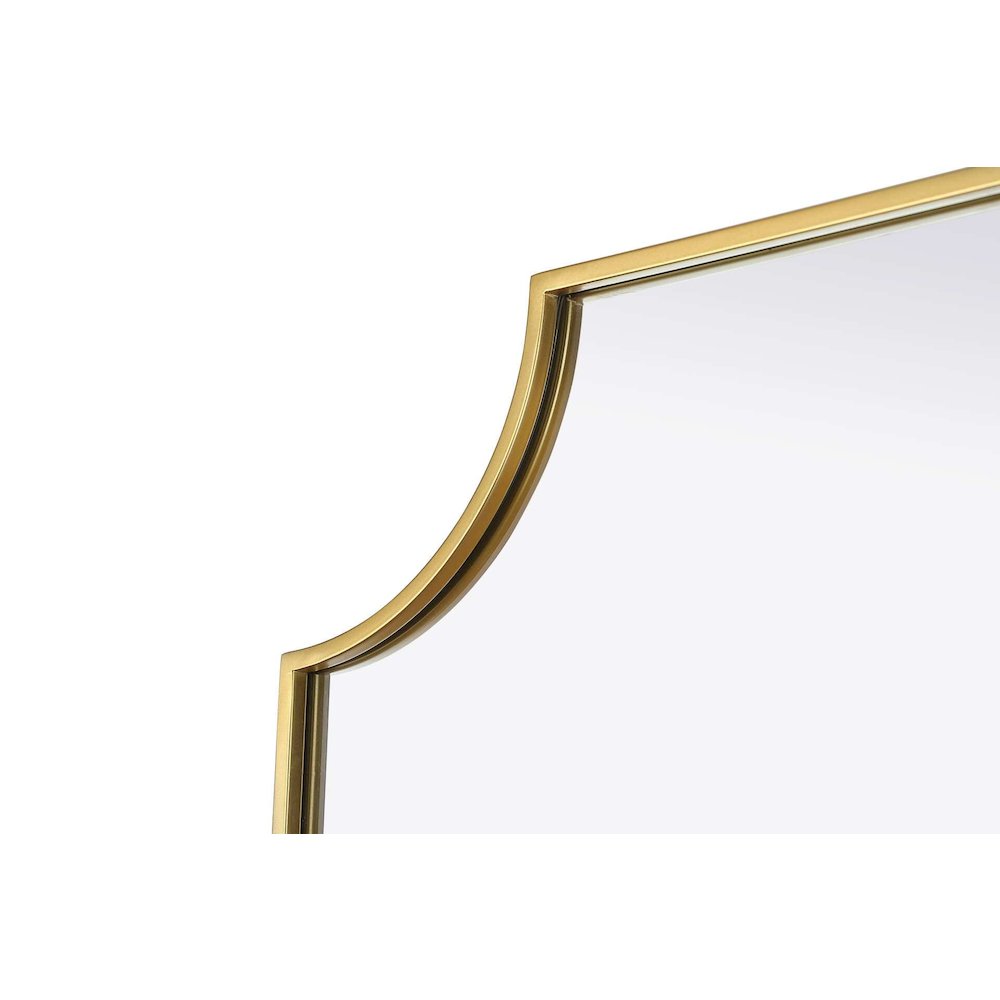 Notched Metal Mirror 30x36 inch in Brass. Picture 5