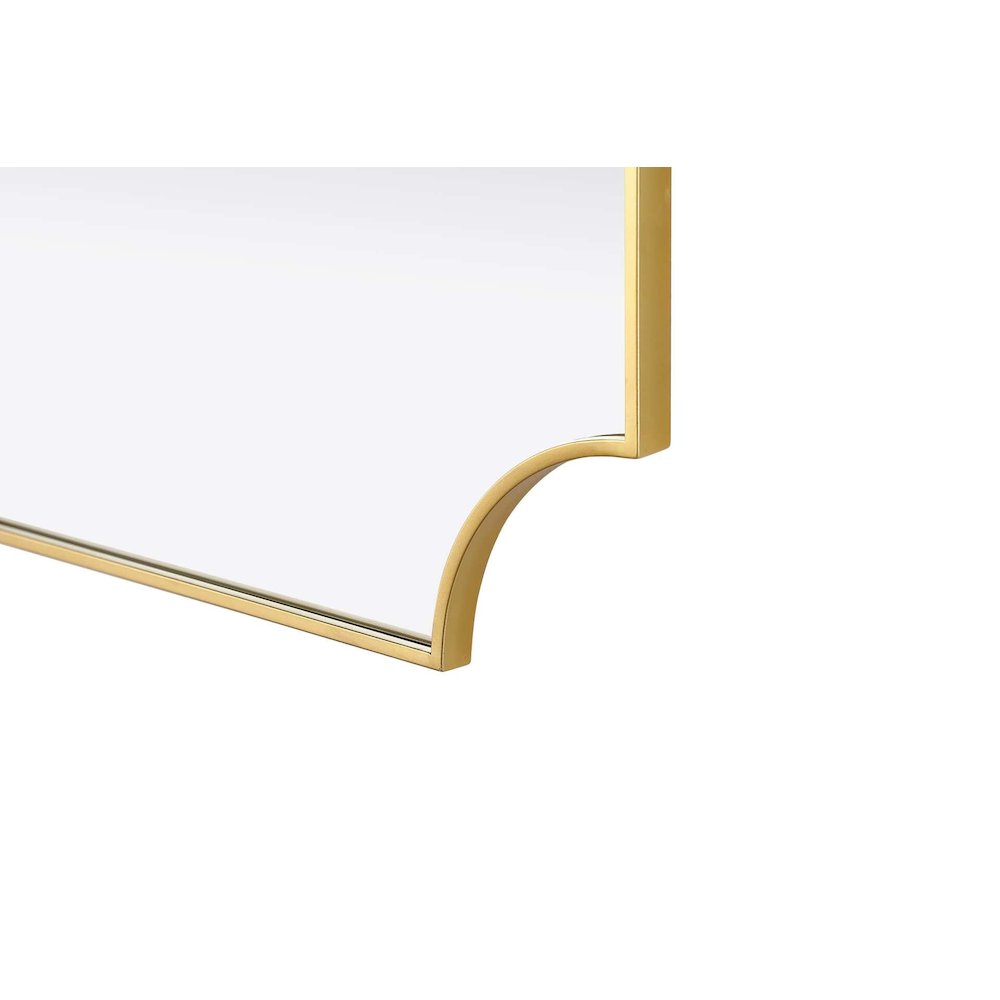 Notched Metal Mirror 30x36 inch in Brass. Picture 6