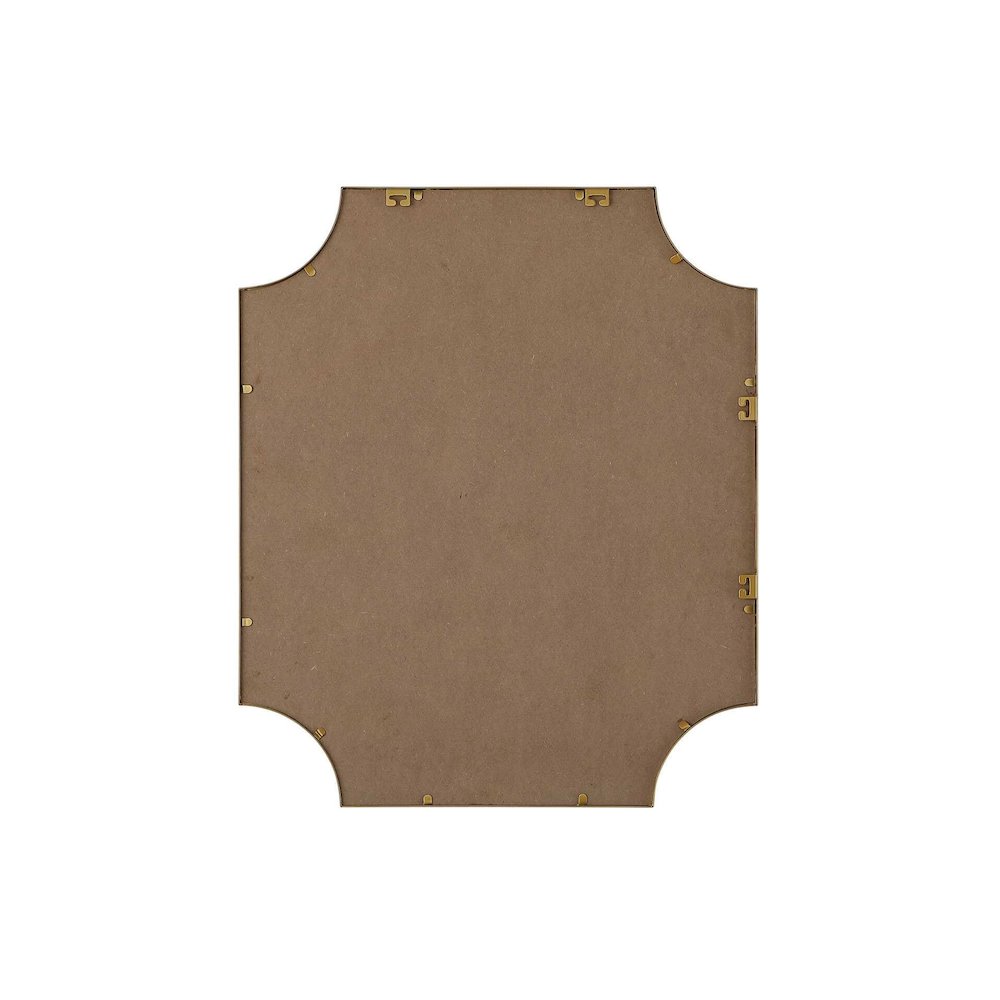 Notched Metal Mirror 30x36 inch in Brass. Picture 7