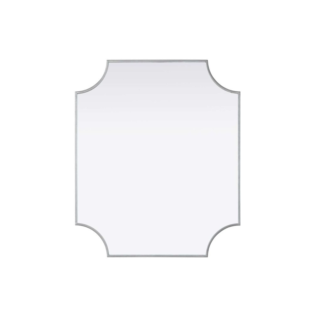 Notched Metal Mirror 30x36 inch in Silver. Picture 1