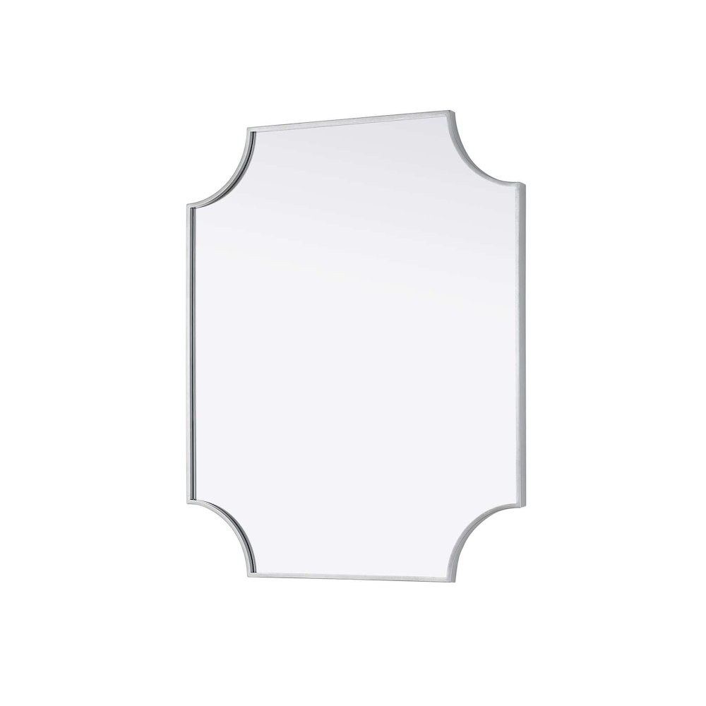 Notched Metal Mirror 30x36 inch in Silver. Picture 2
