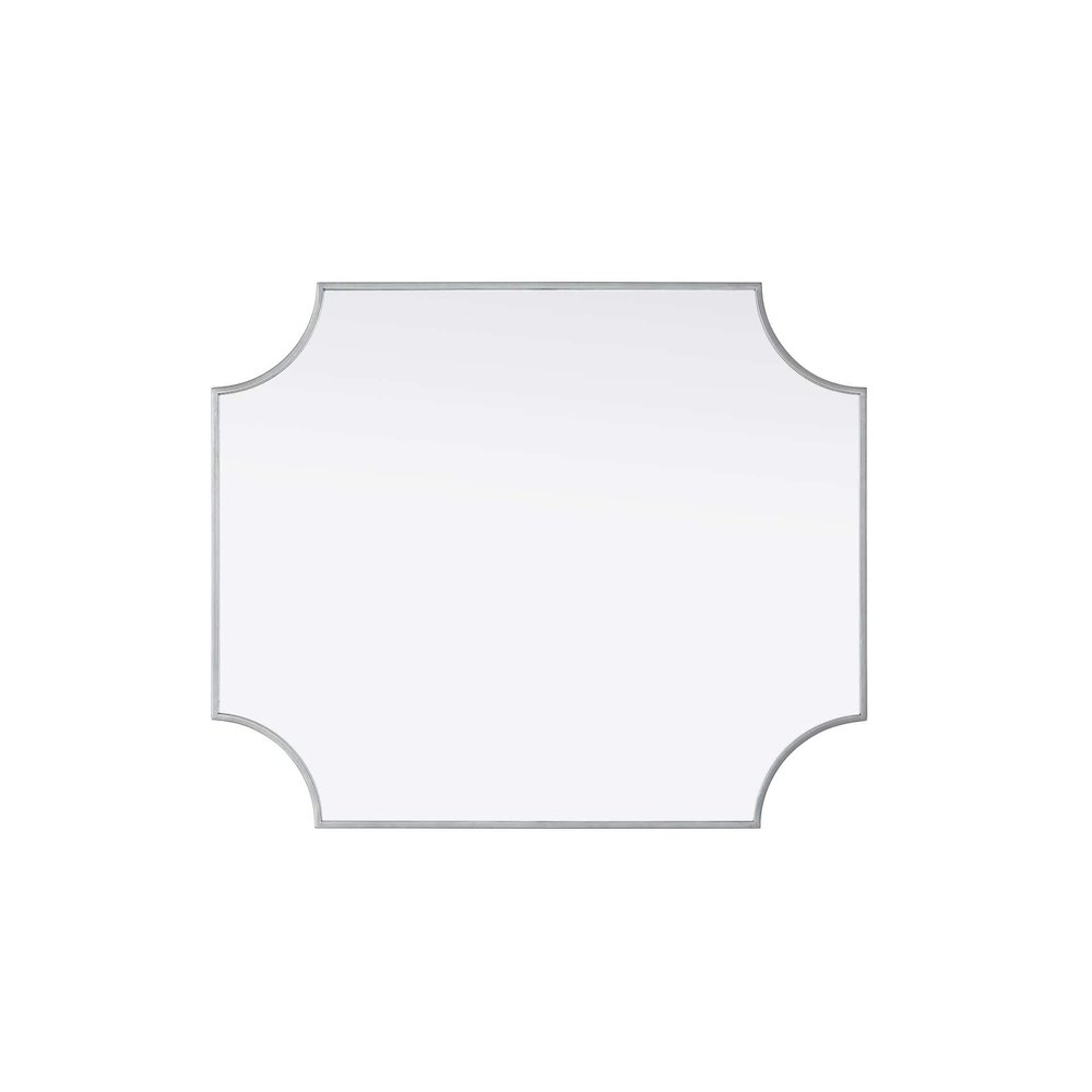 Notched Metal Mirror 30x36 inch in Silver. Picture 3
