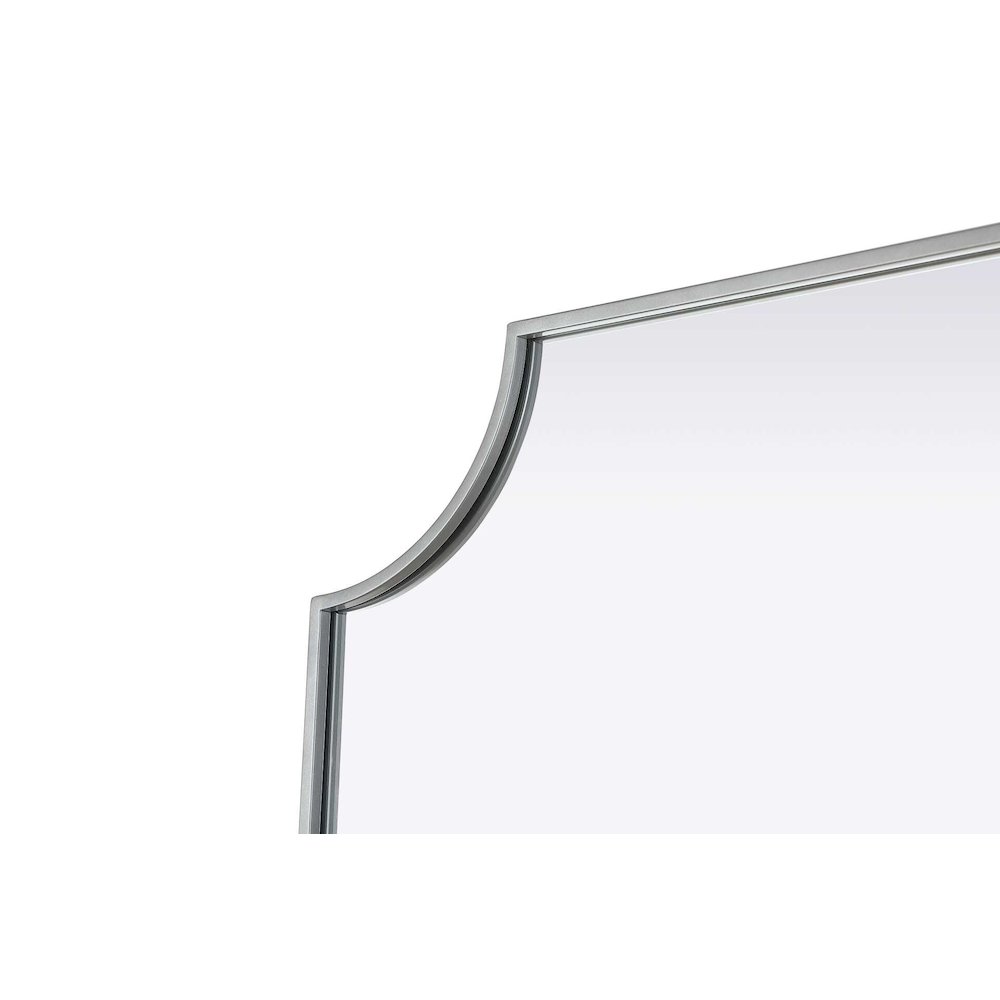 Notched Metal Mirror 30x36 inch in Silver. Picture 5