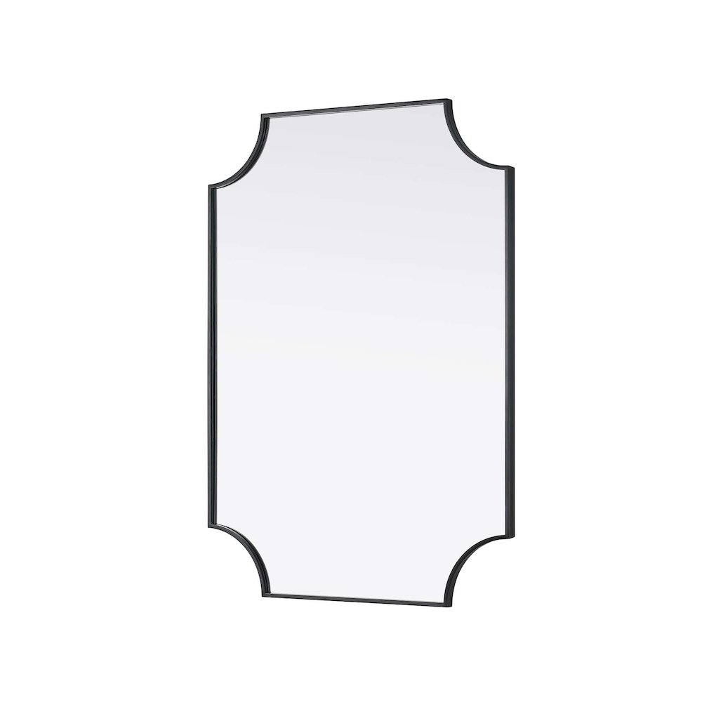 Notched Metal Mirror 30x42 inch in Black. Picture 2