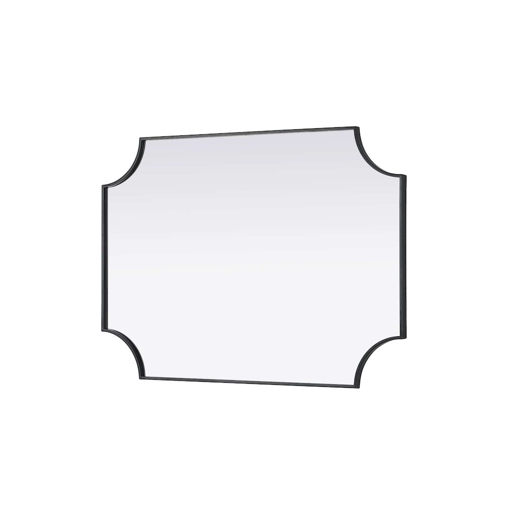 Notched Metal Mirror 30x42 inch in Black. Picture 4