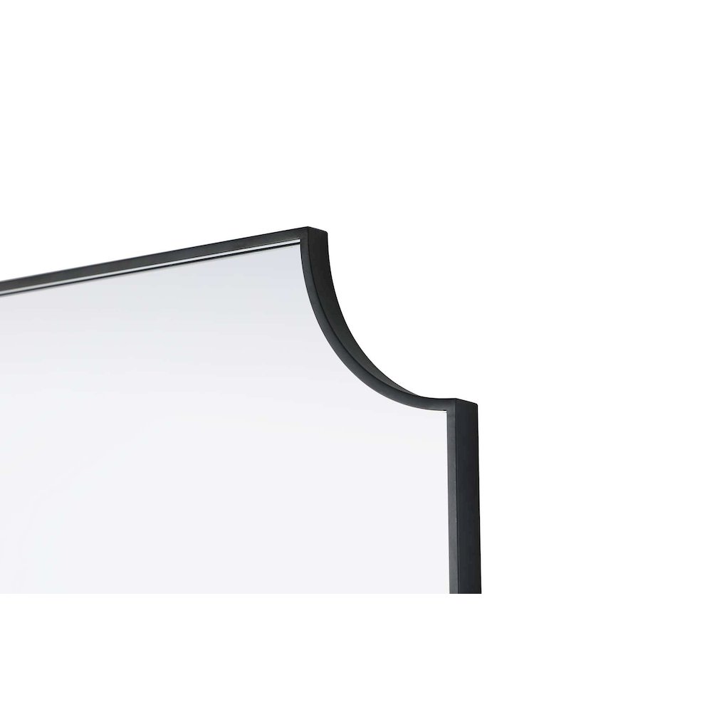 Notched Metal Mirror 30x42 inch in Black. Picture 5