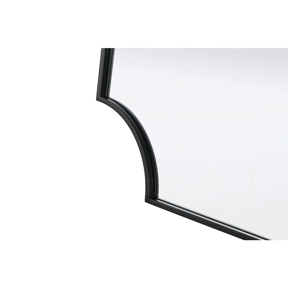 Notched Metal Mirror 30x42 inch in Black. Picture 6