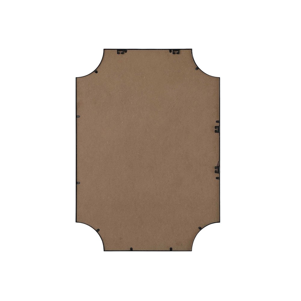 Notched Metal Mirror 30x42 inch in Black. Picture 7