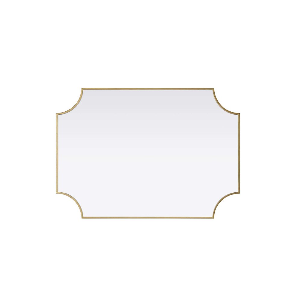 Notched Metal Mirror 30x42 inch in Brass. Picture 3