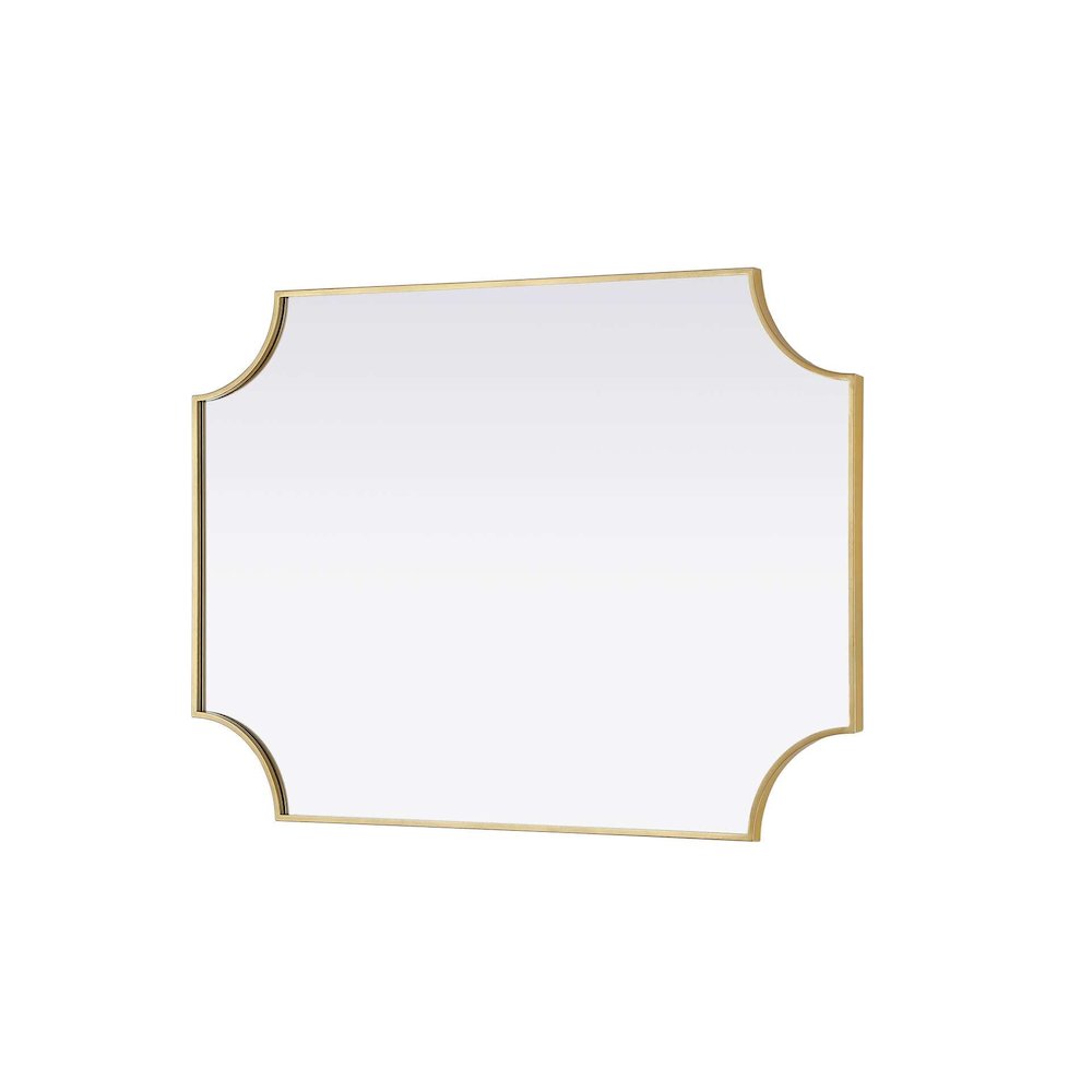 Notched Metal Mirror 30x42 inch in Brass. Picture 4