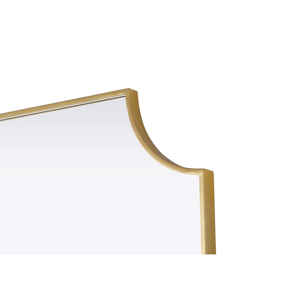 Notched Metal Mirror 30x42 inch in Brass. Picture 5