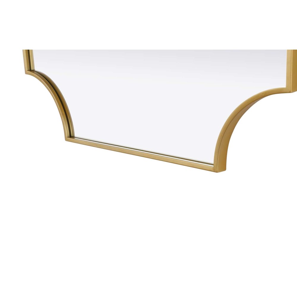 Notched Metal Mirror 30x42 inch in Brass. Picture 6