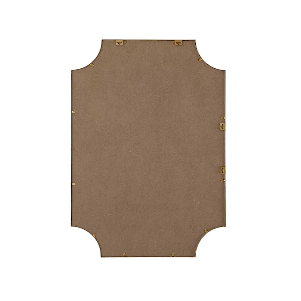Notched Metal Mirror 30x42 inch in Brass. Picture 7