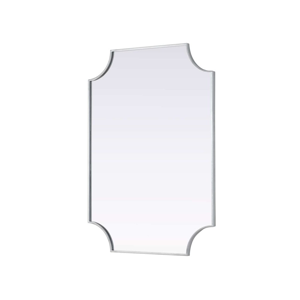 Notched Metal Mirror 30x42 inch in Silver. Picture 2