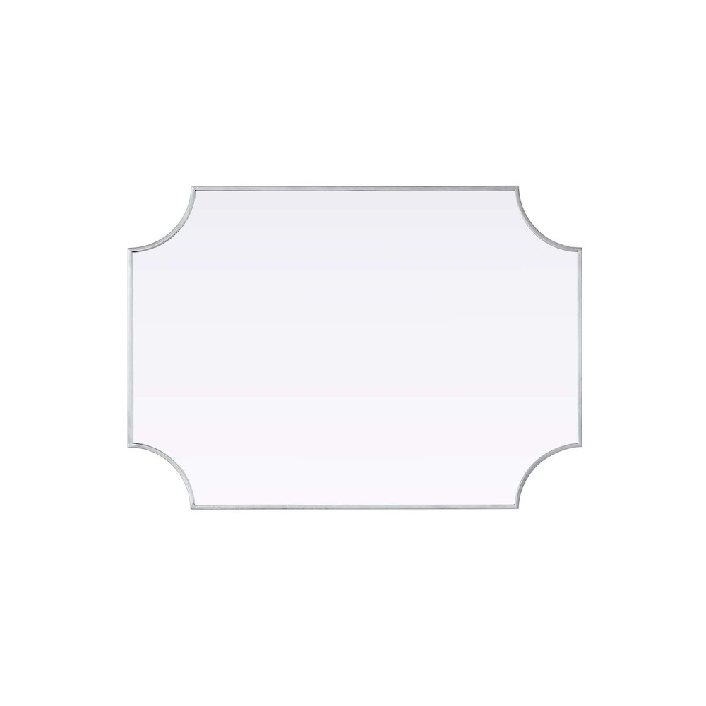 Notched Metal Mirror 30x42 inch in Silver. Picture 3