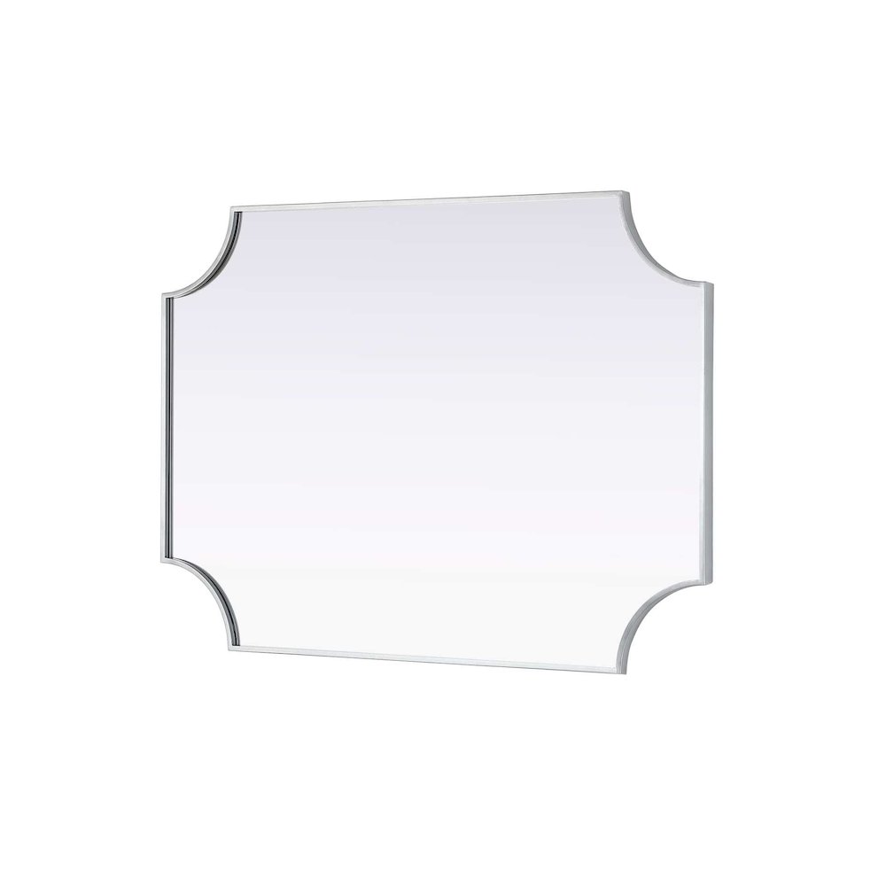 Notched Metal Mirror 30x42 inch in Silver. Picture 4