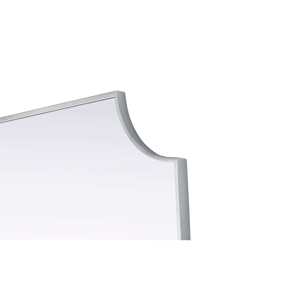 Notched Metal Mirror 30x42 inch in Silver. Picture 5