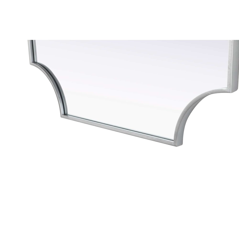 Notched Metal Mirror 30x42 inch in Silver. Picture 6
